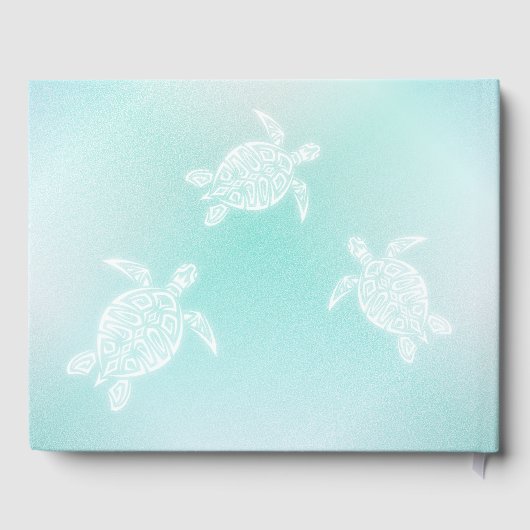 Turquoise White Turtles Gastenboek (Achterkant)