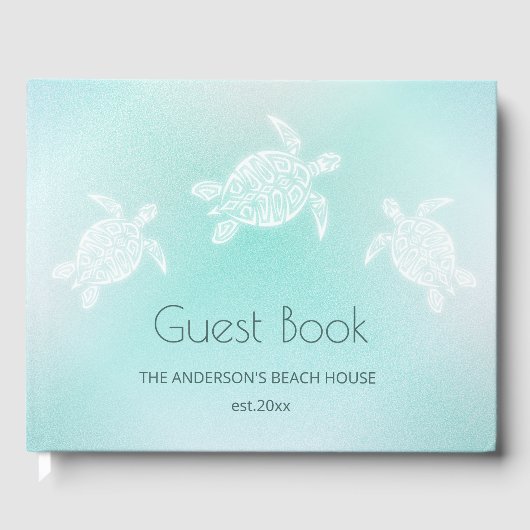 Turquoise White Turtles Gastenboek (Voorkant)