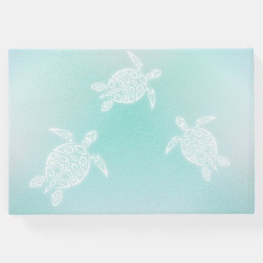 Turquoise White Turtles Gastenboek (Achterkant)