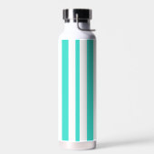 Turquoise White Vertical Cabana Stripes Waterfles (Links)