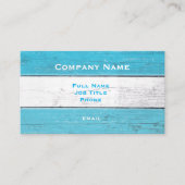 Turquoise & White Wooden Visitekaartje (Voorkant)