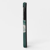Turquoise wide wavy lines iPhone Case (Achterkant/links)
