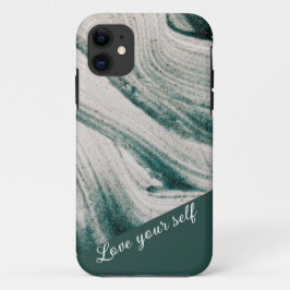 Turquoise wide wavy lines iPhone Case