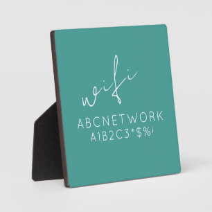 Turquoise Wifi Wachtwoord Sign met Ezelvoetstuk Fotoplaat