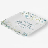 Turquoise wilde bloemen bloemige bruidsdouche papieren bordje (Gebogen)
