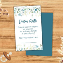Turquoise wilde bloemen jongens babyshower luierra