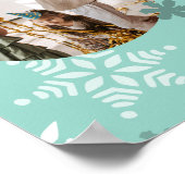 Turquoise Winter Birthday Party Photo Collage Poster (Hoek)