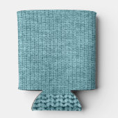 Turquoise winter gebreide trui textuur. blikjeskoeler (Achterkant)