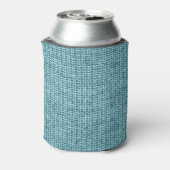 Turquoise winter gebreide trui textuur. blikjeskoeler (Blikje Achterkant)