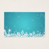 Turquoise Winter Snowflakes Diaper Raffle Visitekaartje (Achterkant)