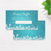 Turquoise Winter Snowflakes Diaper Raffle Visitekaartje (Bureau)
