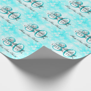 Turquoise Winter Wonderland 30th Birthday Party Cadeaupapier