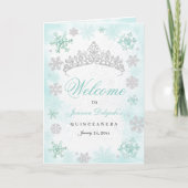 Turquoise Winter Wonderland Quinceanera Programma (Voorkant)