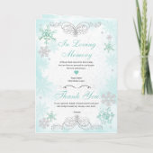 Turquoise Winter Wonderland Quinceanera Programma (Achterkant)