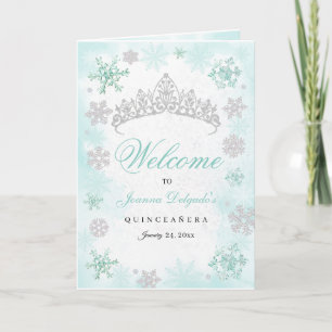Turquoise Winter Wonderland Quinceanera Programma