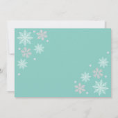 Turquoise Winter Wonderland Sneeuw Save the Date Kaart (Achterkant)