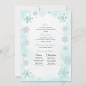 Turquoise Winter Wonderland Sneeuwvlok Quinceanera Kaart (Achterkant)
