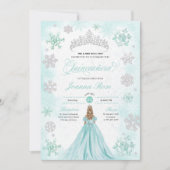 Turquoise Winter Wonderland Sneeuwvlok Quinceanera Kaart (Voorkant)