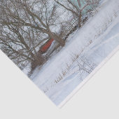 Turquoise Winterschuur Tissuepapier (Detail)