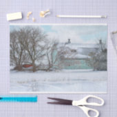 Turquoise Winterschuur Tissuepapier (Craft)