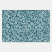 Turquoise Wit Blauw Luipaard Print Glitter Inpakpapier Vel (Voorkant 2)