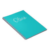 Turquoise wit Blauwgroen gepersonaliseerd Notitieboek (Rechterzijde)