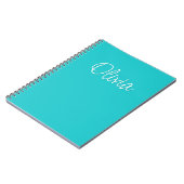 Turquoise wit Blauwgroen gepersonaliseerd Notitieboek (Linkerzijde)