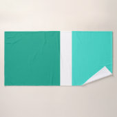 Turquoise Wit Blauwgroen Kleurenblok Stijlontwerp Badhanddoek (Badhanddoek)