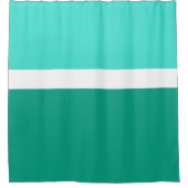 Turquoise Wit Blauwgroen Kleurenblok Stijlontwerp Douchegordijn (Voorkant)