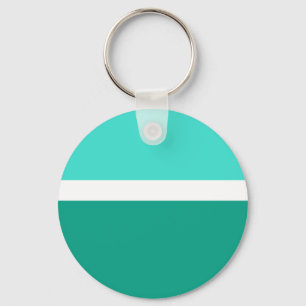 Turquoise Wit Blauwgroen Kleurenblok Stijlontwerp Sleutelhanger