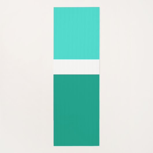 Turquoise Wit Blauwgroen Kleurenblok Stijlontwerp Yogamat (Achterkant)