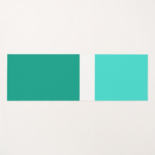 Turquoise Wit Blauwgroen Kleurenblok Stijlontwerp Yogamat (Voorkant (horizontaal))