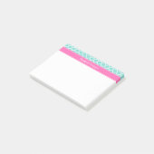 Turquoise Wit Marokkaans #5 Heet Roze2 Naam Monogr Post-it® Notes (Schuin)