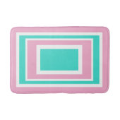 Turquoise Wit Roze Geometrisch Badmat (Voorkant)
