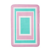 Turquoise Wit Roze Geometrisch Badmat (Voorkant Verticaal)