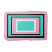 Turquoise Wit Roze Zwart Geometrisch Badmat (Voorkant)