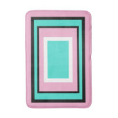 Turquoise Wit Roze Zwart Geometrisch Badmat (Voorkant Verticaal)