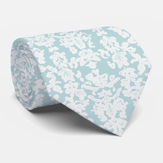 Turquoise wit stropdas (Opgerold)