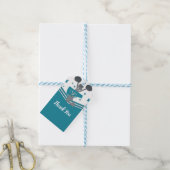Turquoise Wit Zilveren Sterren Cheer Cheerleading  Cadeaulabel (Met Touw)
