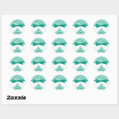 Turquoise Wit Zoet Zestien Kroonluchter Stickers (Vel)