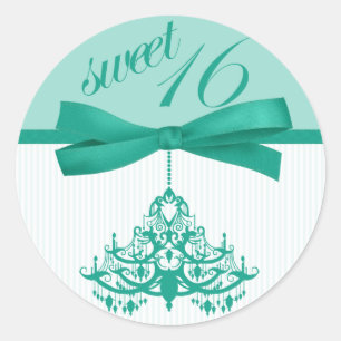 Turquoise Wit Zoet Zestien Kroonluchter Stickers