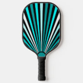 Turquoise Wit Zwart witte strepen Pickleball Paddle (Voorkant)