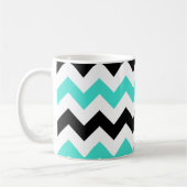 Turquoise Wit Zwart Zigzag Koffiemok (Links)