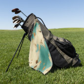 Turquoise witgouden Koeienhuid Golfhanddoek (Groen)