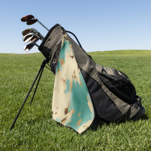 Turquoise witgouden Koeienhuid Golfhanddoek (Groen)