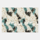 Turquoise witgouden Koeienhuid Inpakpapier Vel (Voorkant 3)