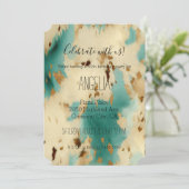 Turquoise witgouden Koeienhuid Kaart (Staand voorkant)