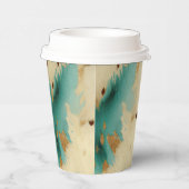 Turquoise witgouden Koeienhuid Papieren Bekers (Rechts)