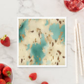 Turquoise witgouden Koeienhuid Servet (Insitu)