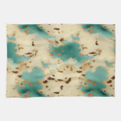 Turquoise witgouden Koeienhuid Theedoek (Horizontaal)